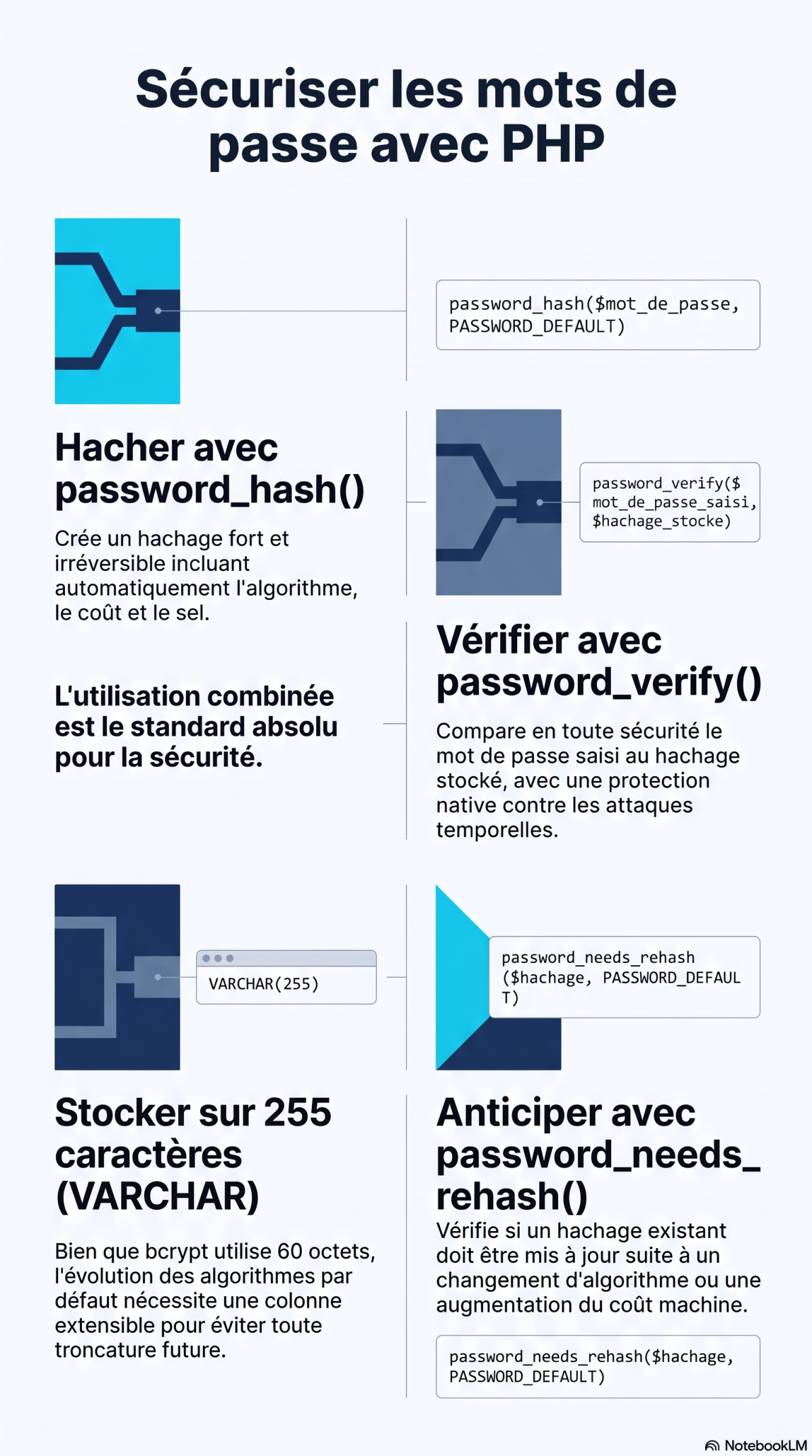 Fonctions password_hash, password_verify et password_needs_rehash 